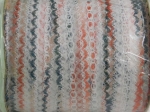 Feather Edge Eyelet Lace Per Meter 38mm Multi Bottle/Red/Apricot